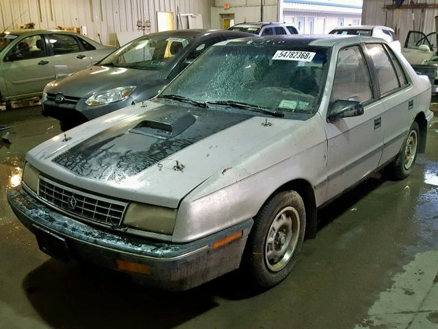 1P3XP28D3MN637633 - 1991 PLYMOUTH SUNDANCE A SILVER photo 2