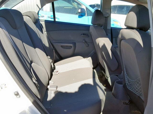 KNADE223396504927 - 2009 KIA RIO BASE WHITE photo 6