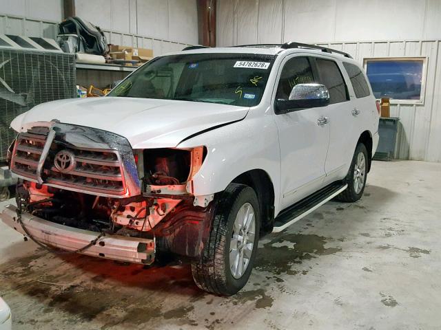 5TDZY67A48S013313 - 2008 TOYOTA SEQUOIA PL WHITE photo 2