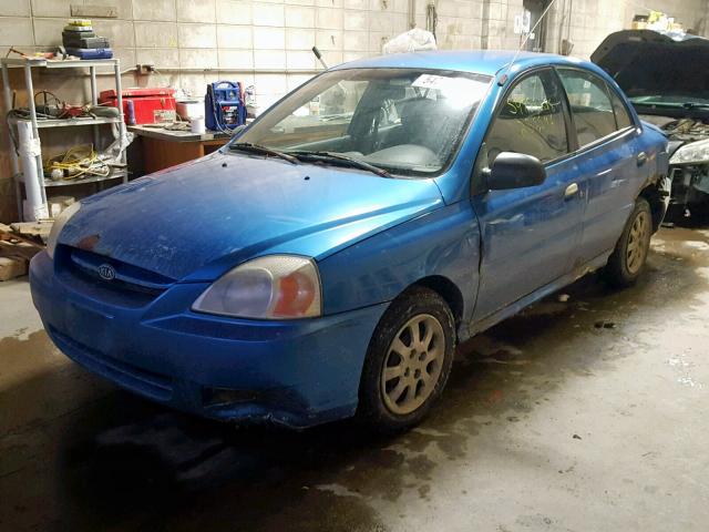 KNADC125236251916 - 2003 KIA RIO BLUE photo 2