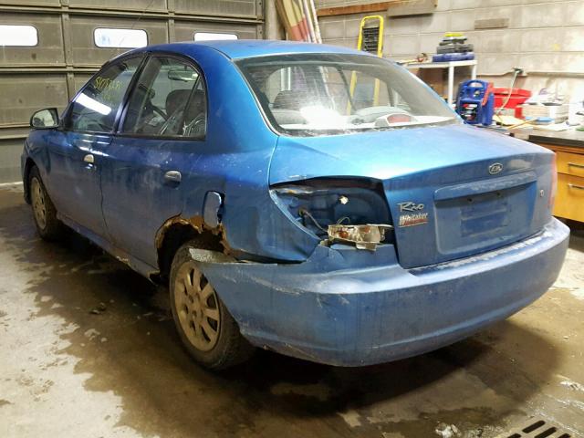 KNADC125236251916 - 2003 KIA RIO BLUE photo 3