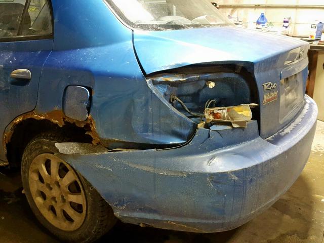 KNADC125236251916 - 2003 KIA RIO BLUE photo 9