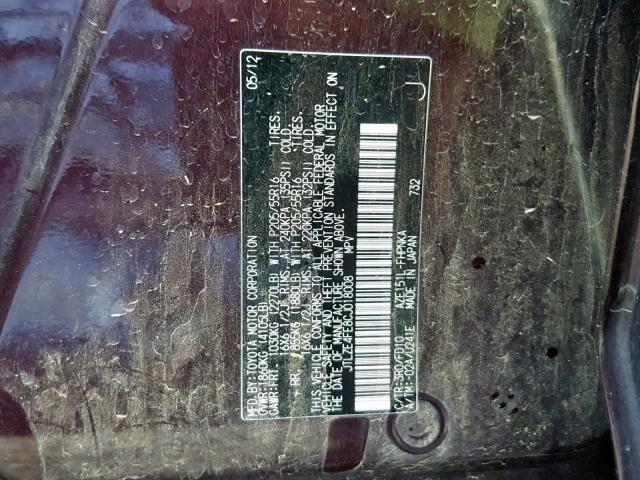 JTLZE4FE8CJ018008 - 2012 TOYOTA SCION XB Bordo foto 10