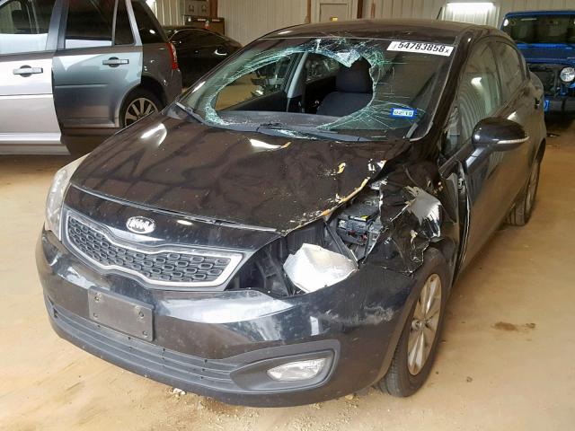 KNADN4A32D6211297 - 2013 KIA RIO EX BLACK photo 2