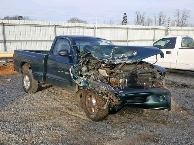 1B7GG26X3YS518291 - 2000 DODGE DAKOTA GREEN photo 1