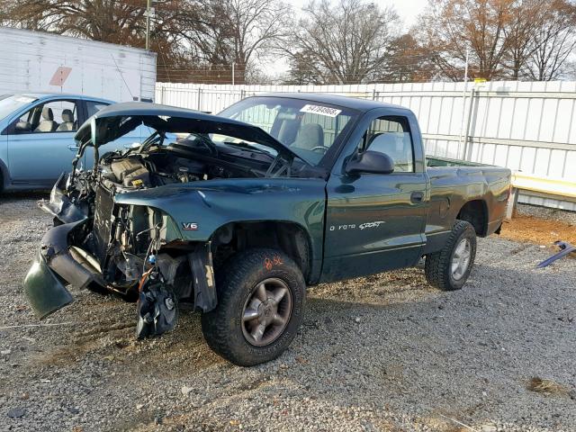 1B7GG26X3YS518291 - 2000 DODGE DAKOTA GREEN photo 2