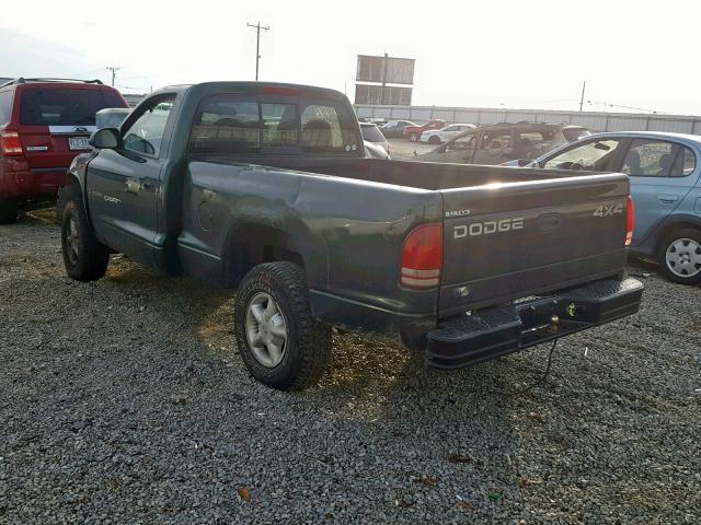 1B7GG26X3YS518291 - 2000 DODGE DAKOTA GREEN photo 3