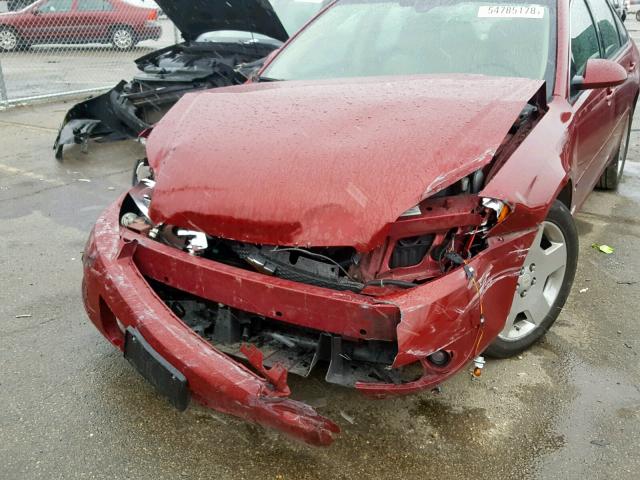2G1WD58CX79240742 - 2007 CHEVROLET IMPALA SUP წითელი ფოტო 9