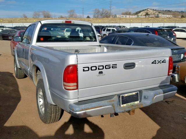 1B7GG22X01S288527 - 2001 DODGE DAKOTA SILVER photo 3