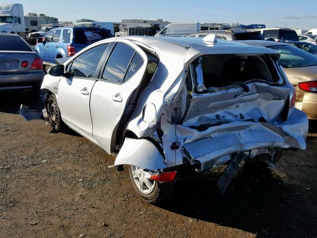 JTDKDTB35G1125814 - 2016 TOYOTA PRIUS C SILVER photo 3