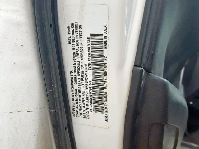 4S3BG6851X7641649 - 1999 SUBARU LEGACY OUT WHITE photo 10