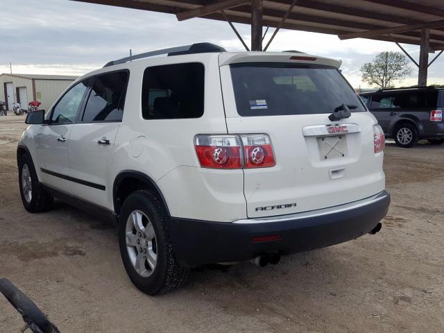 1GKLRKED0AJ163337 - 2010 GMC ACADIA SL WHITE photo 3