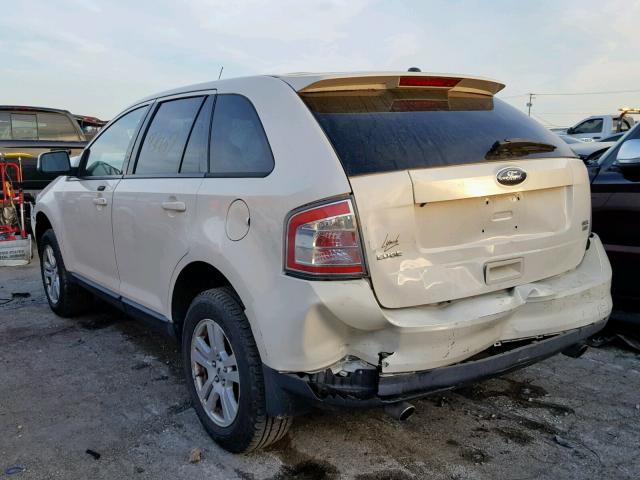 2FMDK48C28BA64595 - 2008 FORD EDGE SEL WHITE photo 3