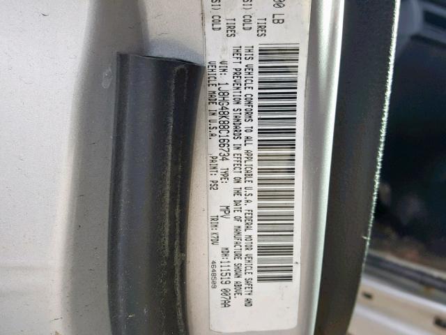 1J8HG48K88C166734 - 2008 JEEP COMMANDER GRAY photo 10