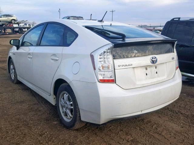 JTDKN3DU6A0241667 - 2010 TOYOTA PRIUS WHITE photo 3