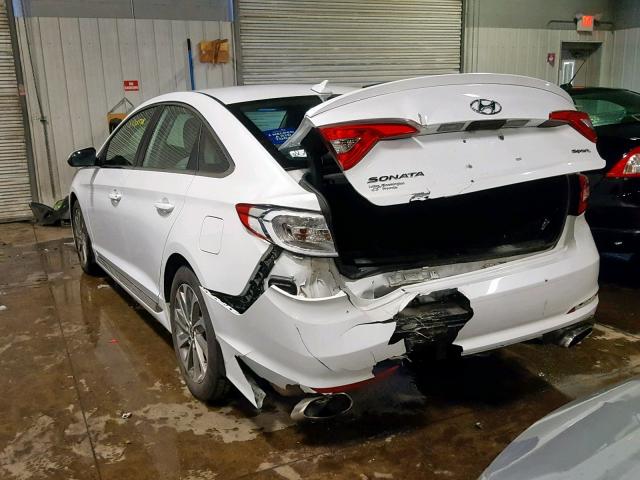 5NPE34AF0GH368568 - 2016 HYUNDAI SONATA SPO WHITE photo 3