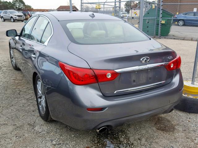 JN1AV7AP8EM690481 - 2014 INFINITI Q50 HYBRID GRAY photo 3