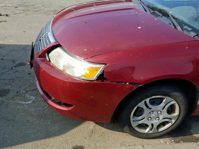 1G8AJ54FX5Z142902 - 2005 SATURN ION LEVEL BURGUNDY photo 9