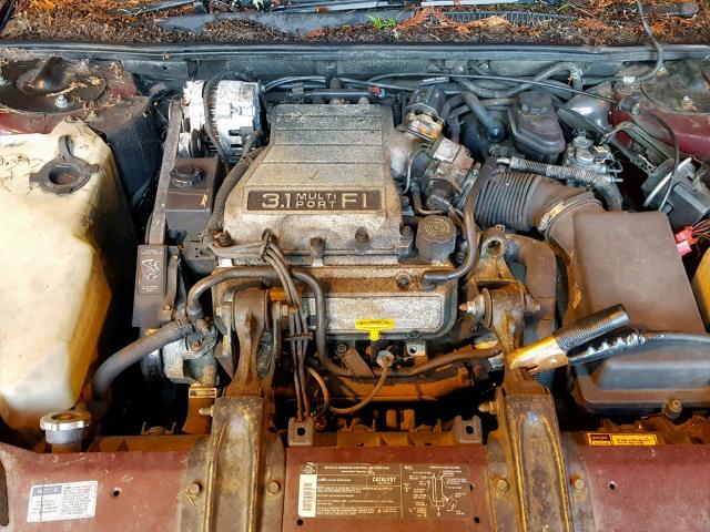 2G1WN14T4P9122228 - 1993 CHEVROLET LUMINA EUR MAROON photo 7