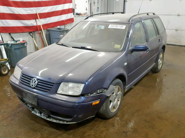 WVWSK61J12W333496 - 2002 VOLKSWAGEN JETTA GLS BLUE photo 2