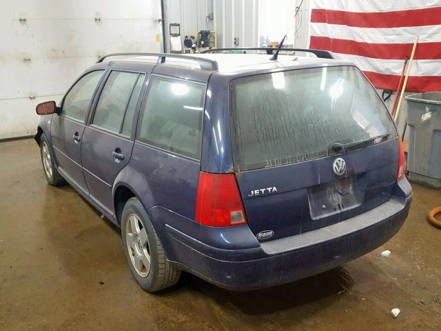 WVWSK61J12W333496 - 2002 VOLKSWAGEN JETTA GLS BLUE photo 3