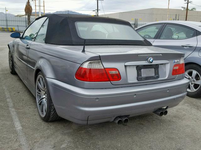 WBSBR93484PK05718 - 2004 BMW M3 GRAY photo 3