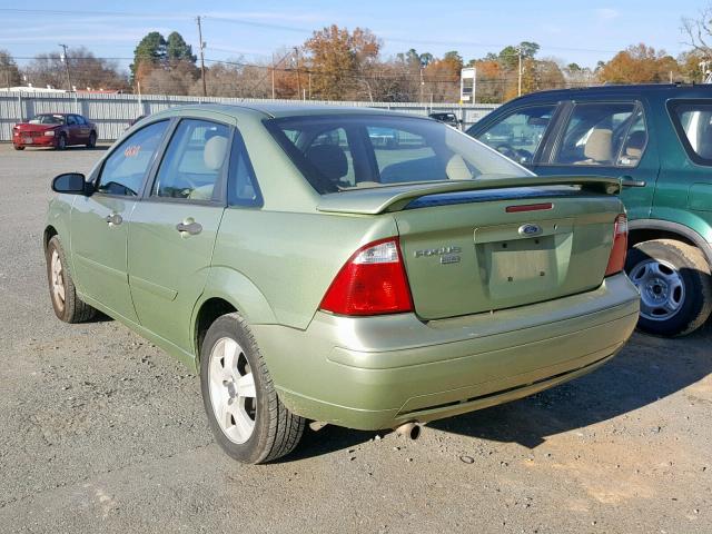 1FAHP34N87W125816 - 2007 FORD FOCUS ZX4 GREEN photo 3