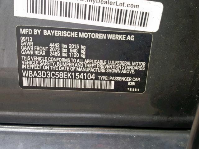 WBA3D3C58EK154104 - 2014 BMW 328 D GRAY photo 10