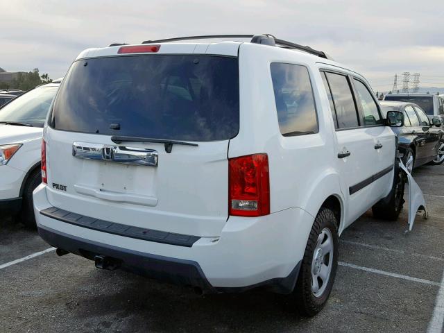 5FNYF3H2XAB010787 - 2010 HONDA PILOT LX WHITE photo 4