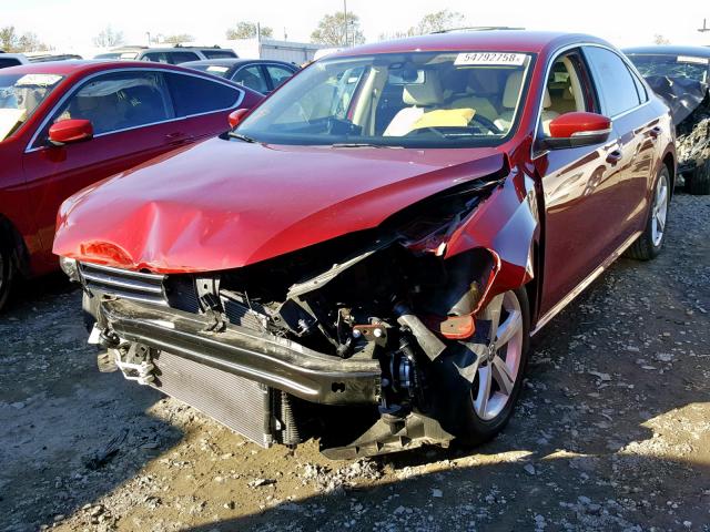 1VWBT7A33FC012410 - 2015 VOLKSWAGEN PASSAT SE RED photo 2