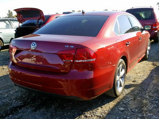 1VWBT7A33FC012410 - 2015 VOLKSWAGEN PASSAT SE RED photo 4