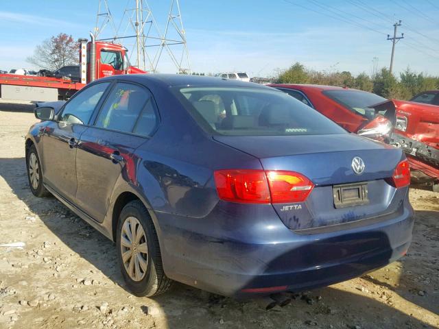 3VW2K7AJ9EM325573 - 2014 VOLKSWAGEN JETTA BASE 蓝色 照片 3