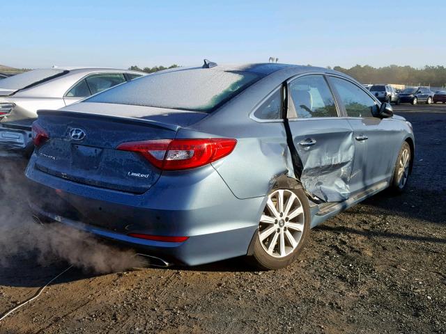 5NPE34AF0HH460152 - 2017 HYUNDAI SONATA SPO BLUE photo 4