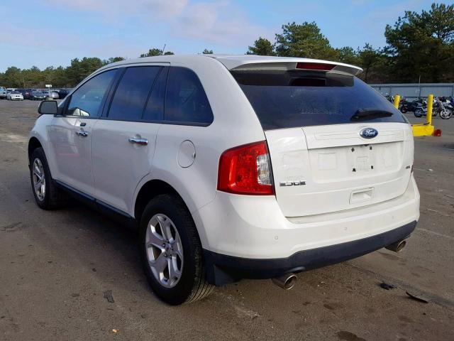 2FMDK3JC2BBB39453 - 2011 FORD EDGE SEL WHITE photo 3