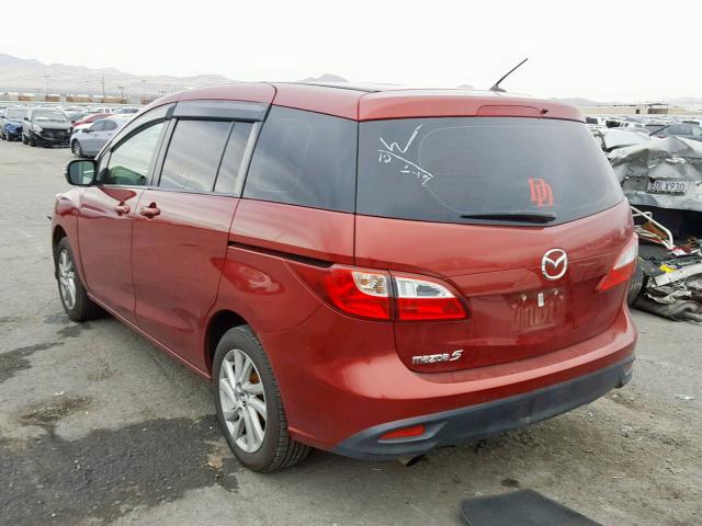 JM1CW2BL4D0147216 - 2013 MAZDA 5 RED photo 3