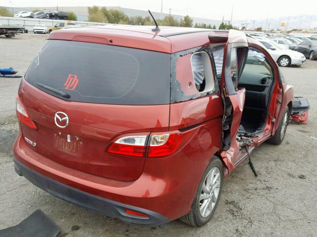 JM1CW2BL4D0147216 - 2013 MAZDA 5 RED photo 4