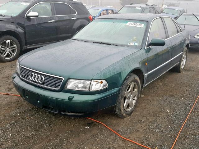 WAUBG84D9VN010632 - 1997 AUDI A8 QUATTRO GREEN photo 2