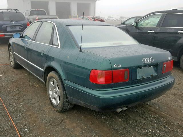 WAUBG84D9VN010632 - 1997 AUDI A8 QUATTRO GREEN photo 3