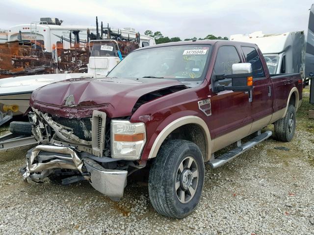 1FTWW31R58EA37129 - 2008 FORD F350 SRW S MAROON photo 2