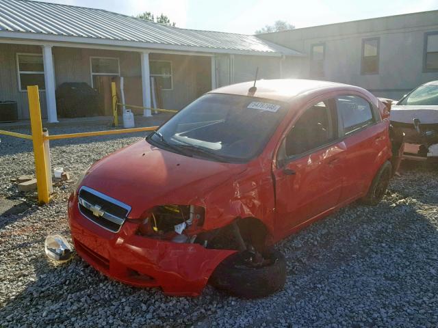 KL1TD56E79B635582 - 2009 CHEVROLET AVEO LS RED photo 2
