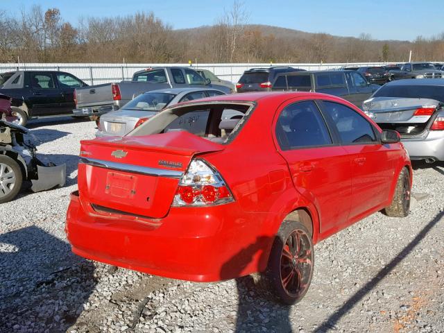 KL1TD56E79B635582 - 2009 CHEVROLET AVEO LS RED photo 4