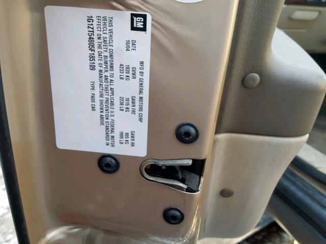 1G1ZT54805F185109 - 2005 CHEVROLET MALIBU LS GOLD photo 10