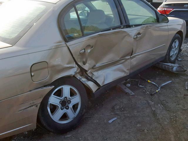 1G1ZT54805F185109 - 2005 CHEVROLET MALIBU LS GOLD photo 9