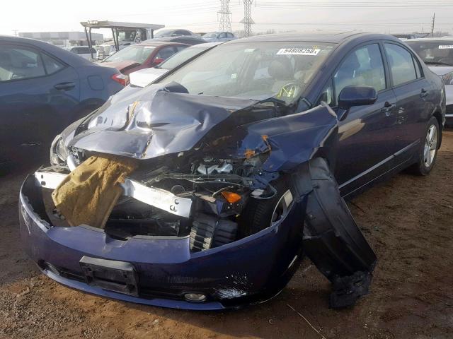 1HGFA16978L119565 - 2008 HONDA CIVIC EXL BLUE photo 2