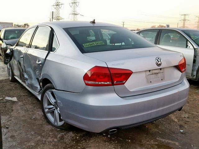 1VWBM7A34CC040886 - 2012 VOLKSWAGEN PASSAT SE SILVER photo 3