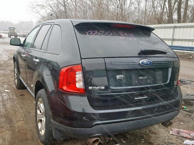 2FMDK4JC4BBA59948 - 2011 FORD EDGE SEL BLACK photo 3