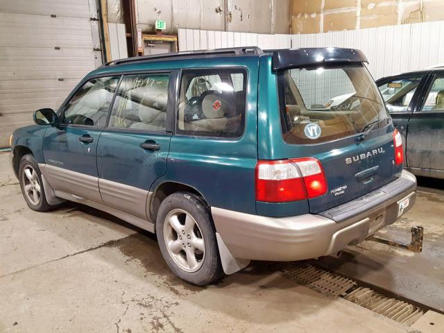 JF1SF65591H703443 - 2001 SUBARU FORESTER S GREEN photo 3