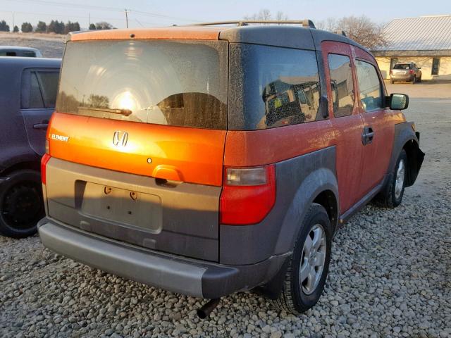 5J6YH28664L035947 - 2004 HONDA ELEMENT EX ORANGE photo 4