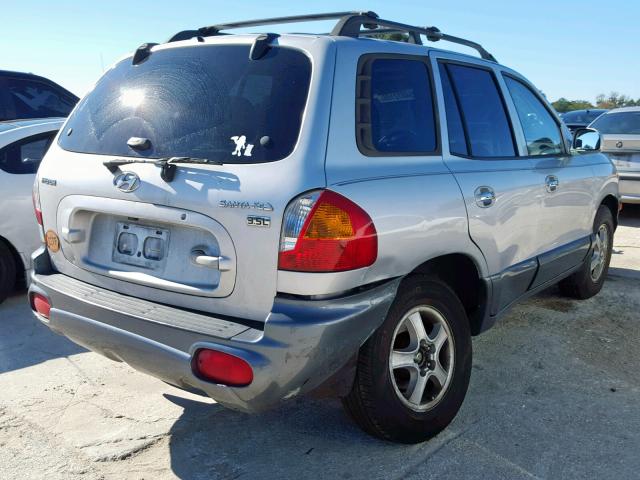 KM8SC13E34U704362 - 2004 HYUNDAI SANTA FE G SILVER photo 4