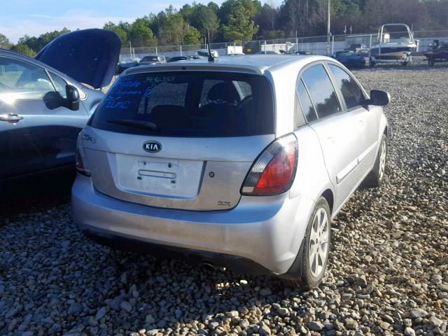 KNADH5A30A6652287 - 2010 KIA RIO LX SILVER photo 4